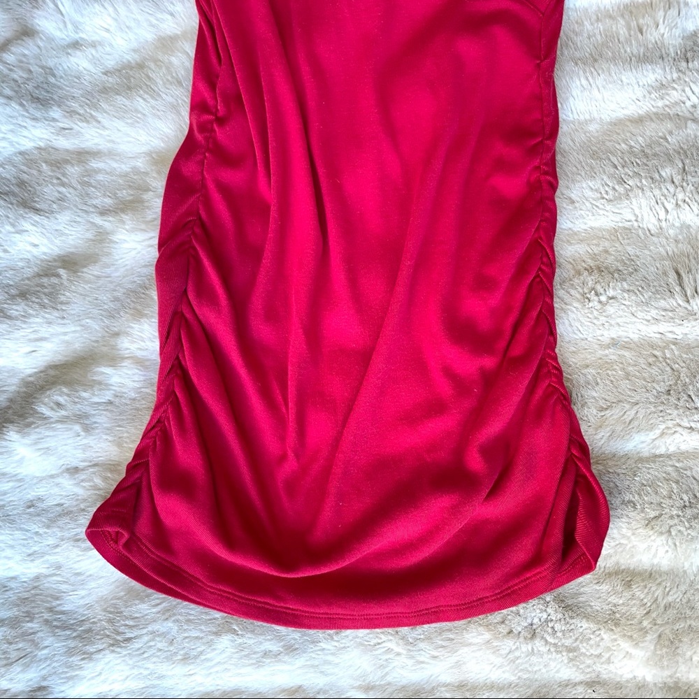 Express Size Small Red Ruched Tunic - Picture 7 of 9
